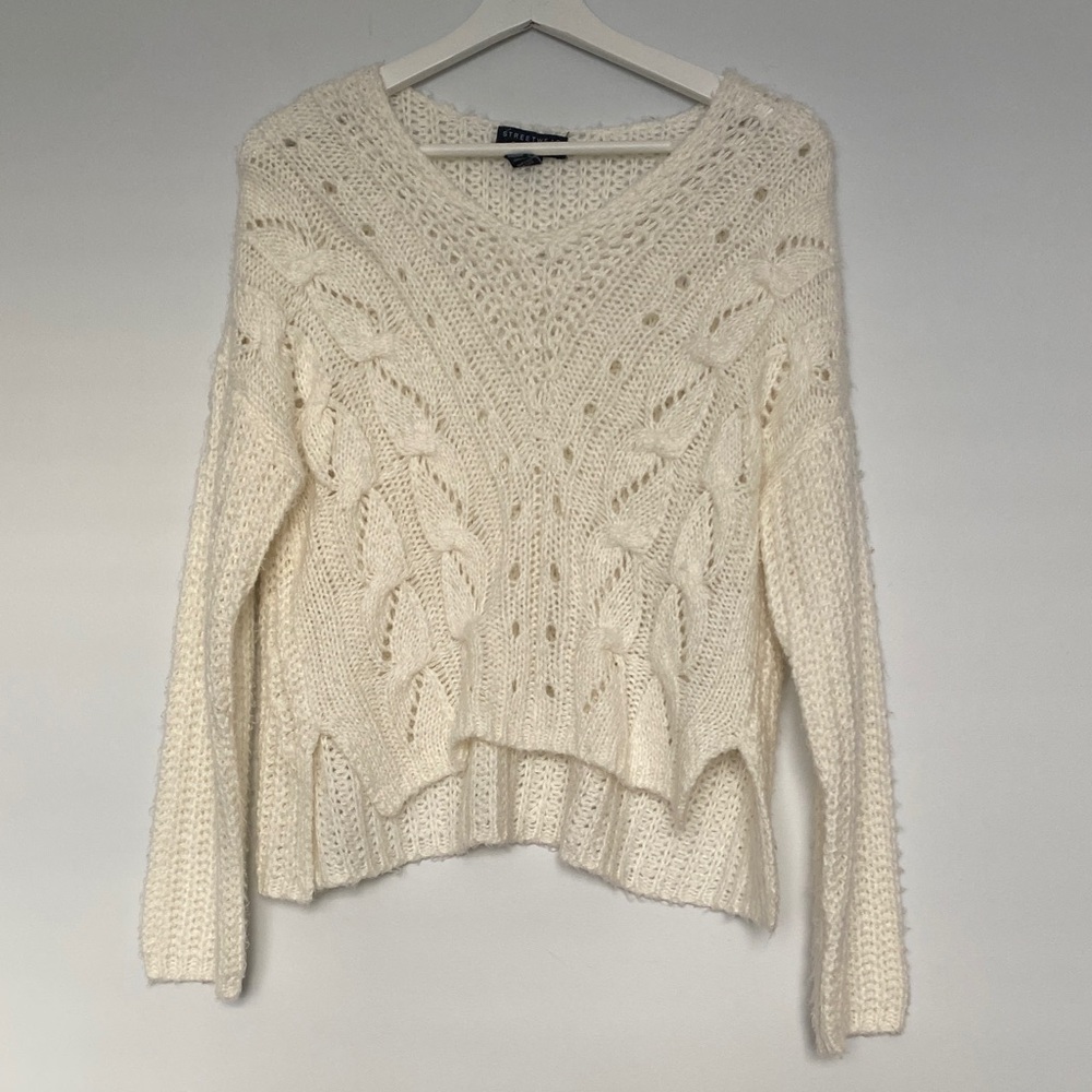 Streetwear Society Cream V-Neck Sweater